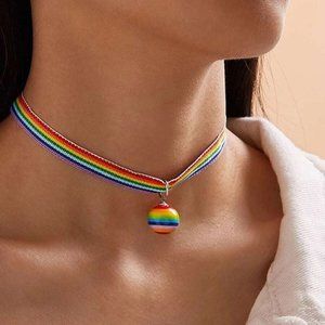 Pride Rainbow Stripe Choker